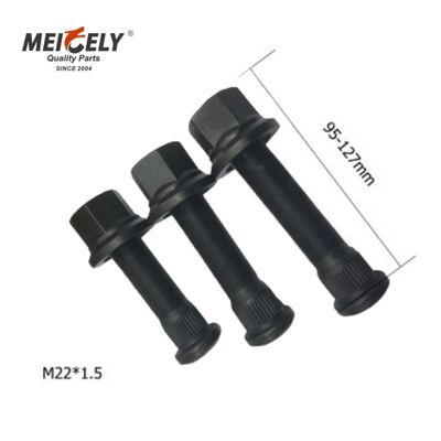 Heavy-Duty Truck Wheel Stud M22x1.5 Hex Bolt - Graad 10.9 legeringsstaal met zwart oxideoppervlak
